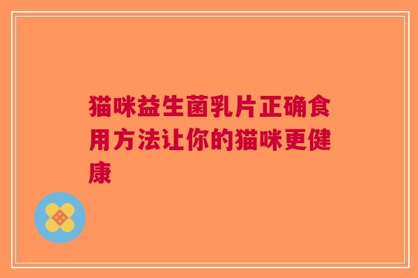 猫咪益生菌乳片正确食用方法让你的猫咪更健康