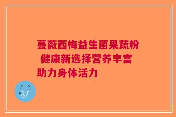 蔓薇西梅益生菌果蔬粉 健康新选择营养丰富助力身体活力