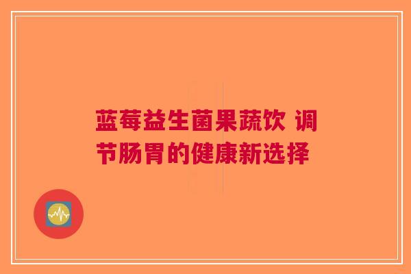 蓝莓益生菌果蔬饮 调节肠胃的健康新选择