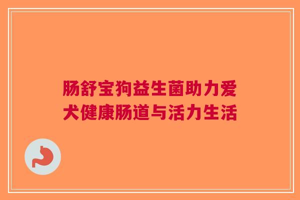 肠舒宝狗益生菌助力爱犬健康肠道与活力生活