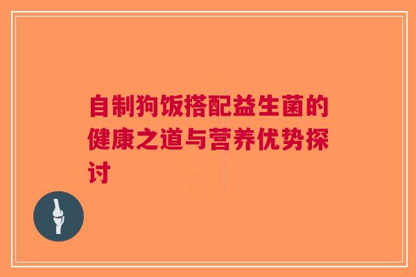 自制狗饭搭配益生菌的健康之道与营养优势探讨