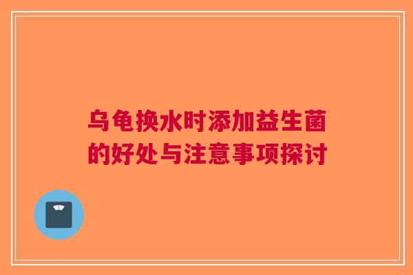 乌龟换水时添加益生菌的好处与注意事项探讨