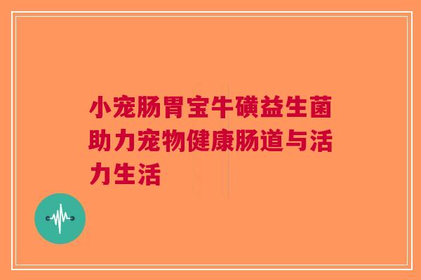 小宠肠胃宝牛磺益生菌助力宠物健康肠道与活力生活