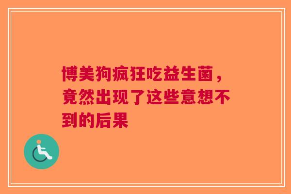 博美狗疯狂吃益生菌，竟然出现了这些意想不到的后果