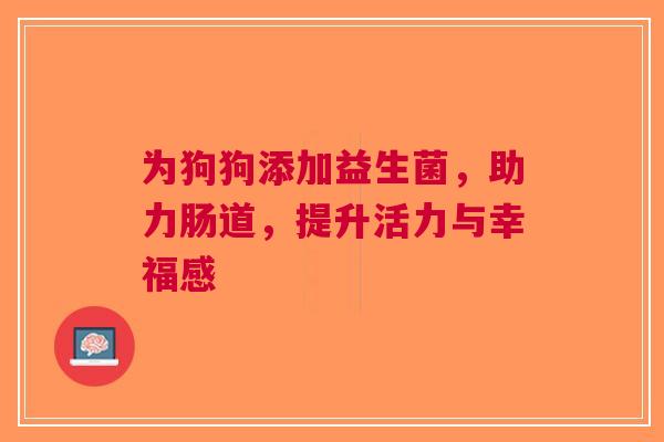 为狗狗添加益生菌，助力肠道，提升活力与幸福感