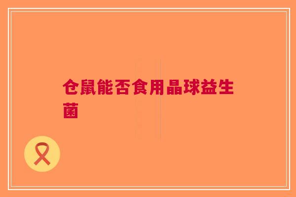 仓鼠能否食用晶球益生菌