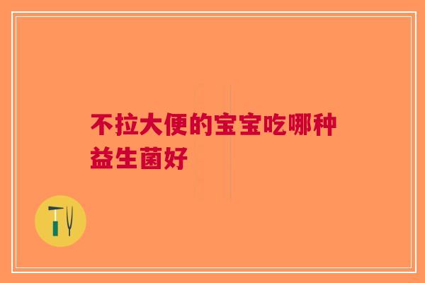 不拉大便的宝宝吃哪种益生菌好