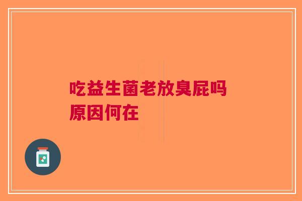 吃益生菌老放臭屁吗 原因何在