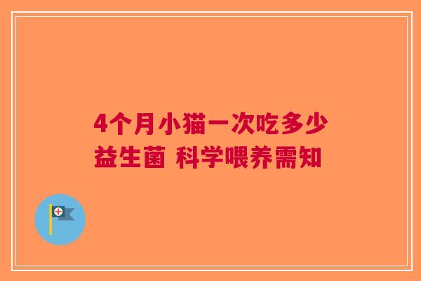 4个月小猫一次吃多少益生菌 科学喂养需知