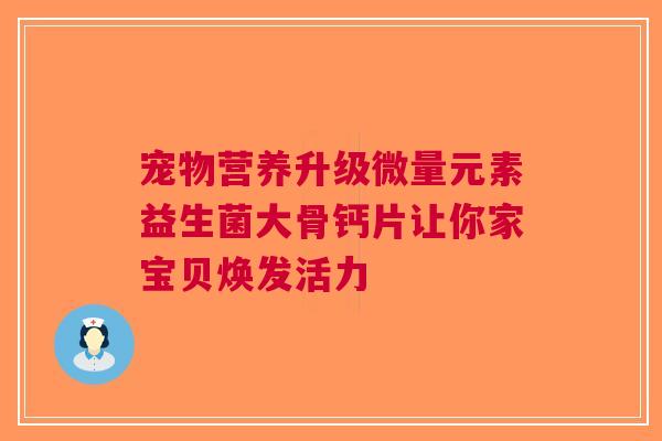 宠物营养升级微量元素益生菌大骨钙片让你家宝贝焕发活力