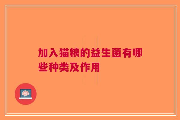 加入猫粮的益生菌有哪些种类及作用