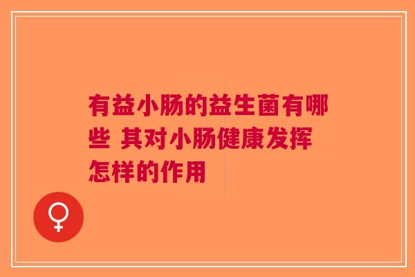 有益小肠的益生菌有哪些 其对小肠健康发挥怎样的作用