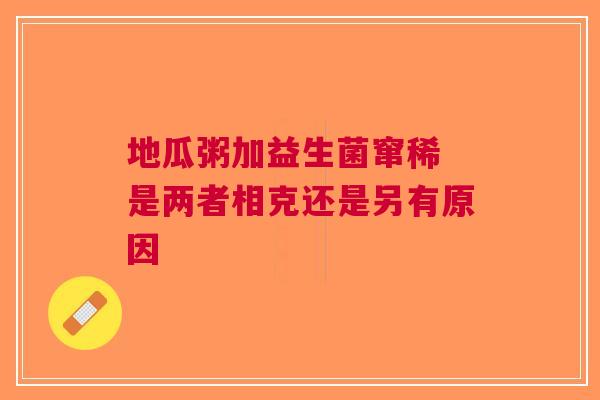 地瓜粥加益生菌窜稀 是两者相克还是另有原因