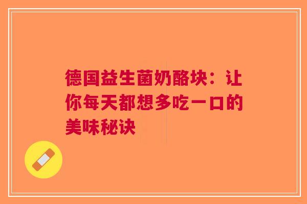 德国益生菌奶酪块：让你每天都想多吃一口的美味秘诀