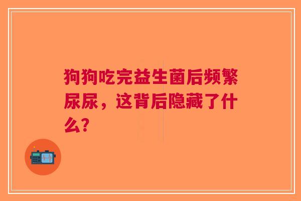狗狗吃完益生菌后频繁尿尿，这背后隐藏了什么？