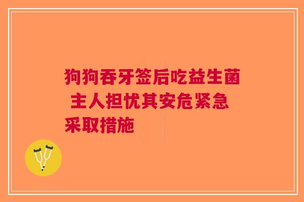 狗狗吞牙签后吃益生菌 主人担忧其安危紧急采取措施