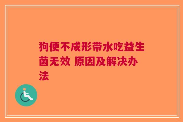 狗便不成形带水吃益生菌无效 原因及解决办法