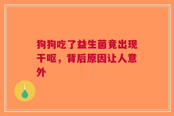 狗狗吃了益生菌竟出现干呕，背后原因让人意外