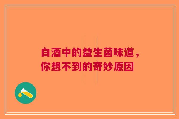 白酒中的益生菌味道，你想不到的奇妙原因