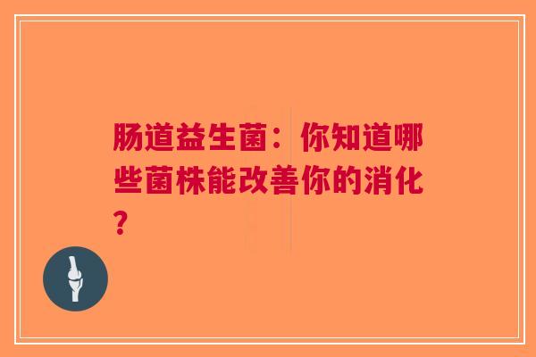 肠道益生菌：你知道哪些菌株能改善你的消化？