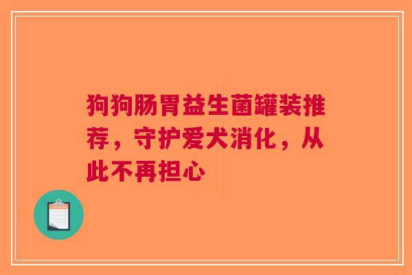 狗狗肠胃益生菌罐装推荐，守护爱犬消化，从此不再担心