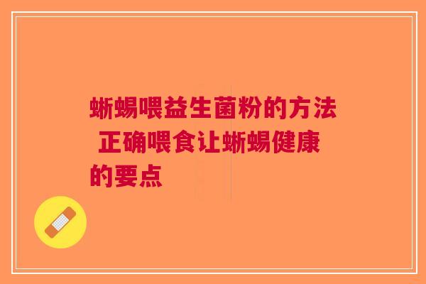 蜥蜴喂益生菌粉的方法 正确喂食让蜥蜴健康的要点