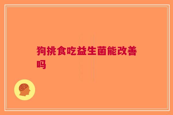 狗挑食吃益生菌能改善吗